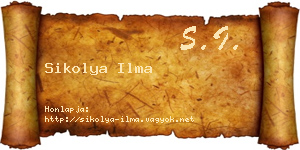 Sikolya Ilma névjegykártya